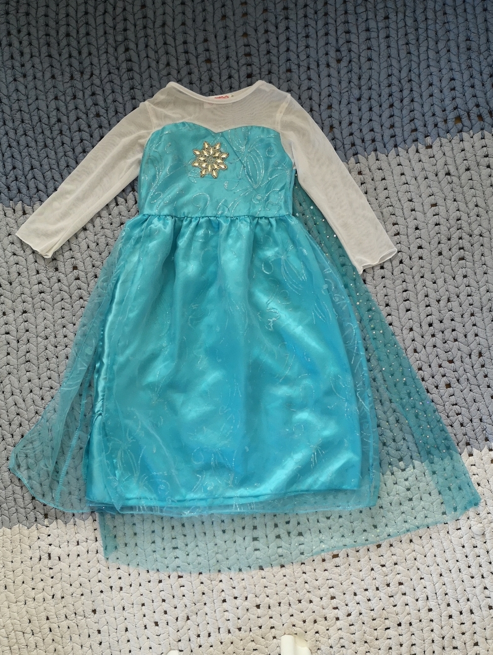 Girls Blue Sparkle Princess Costume Dress with Cape